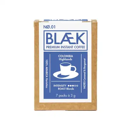 blaek instant coffee oplos koffie Columbia