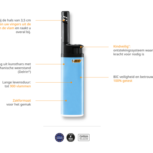 Bic aansteker met lange nek