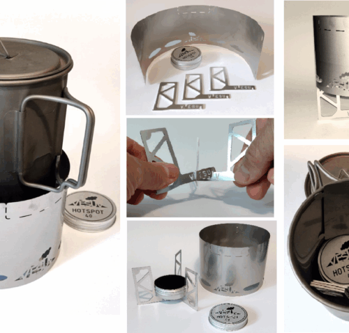 VESUV - Universal Ti windshield and aluminium pot stand - for pot diameters 85-117 mm.